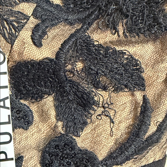 Dress the Population aspen Black Floral Lace Overlay Midi Dress with Tan Base - Picture 3 of 8